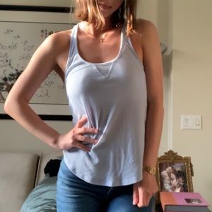 Alo Yoga Sky Blue Ribbed Tank